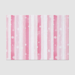 Papel De Seda Bandas brancas cor-de-rosa de Natal