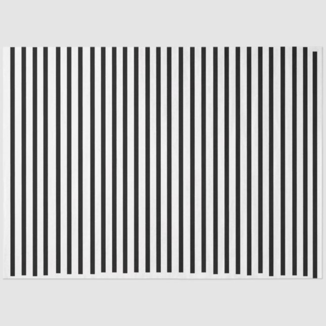 Papel De Seda Bandas brancas e pretas elegantes (Frente )