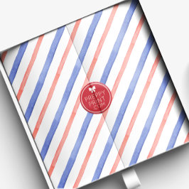 Papel De Seda Bandas de Diagonal Vermelha e Azul