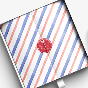 Papel De Seda Bandas de Diagonal Vermelha e Azul