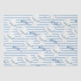 Papel De Seda Bandas de Eucalipto Azuis Brancas