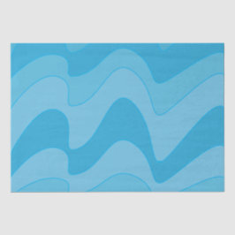 Papel De Seda Bandas de Onda Azul