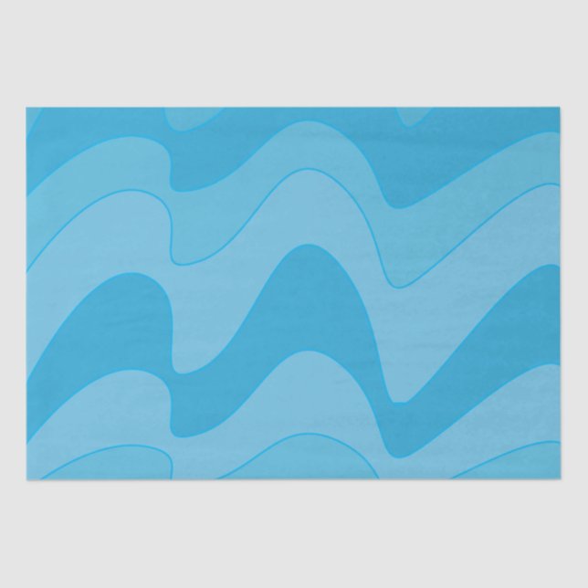 Papel De Seda Bandas de Onda Azul (Frente )