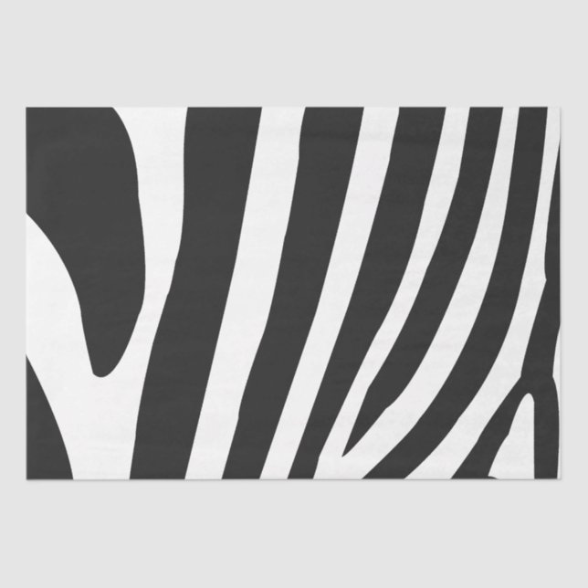 Papel De Seda Bandas de Zebra Negra e Branca (Frente )