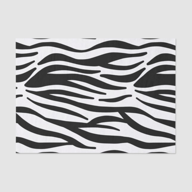Papel De Seda Bandas de Zebra Negra e Branca (Frente )
