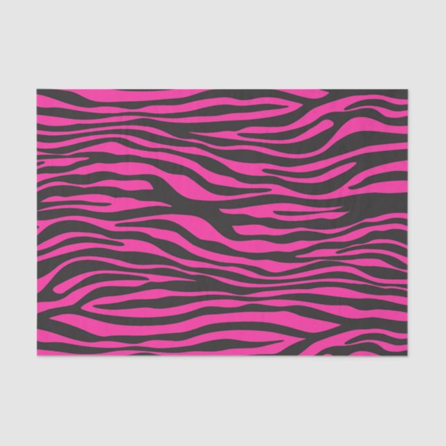 Papel De Seda Bandas de Zebra Rosa e Negra (Frente )