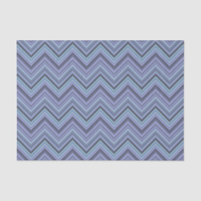Papel De Seda Bandas de ziguezague de cinza azul (Frente )
