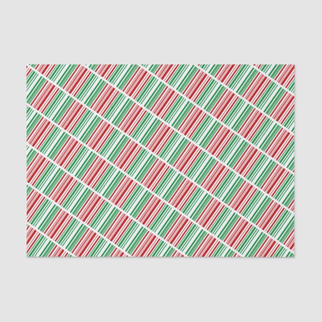 Papel De Seda Bandas Vermelhas e Verdes (Frente )