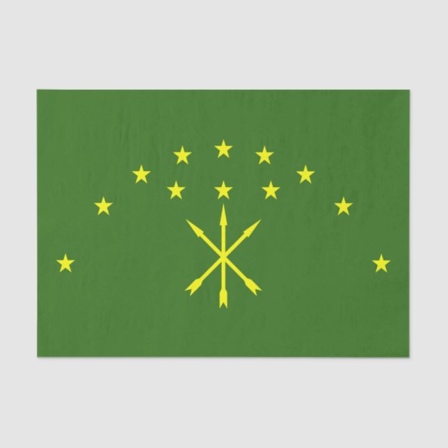 Papel De Seda Bandeira Adygea Patriótica (Frente )