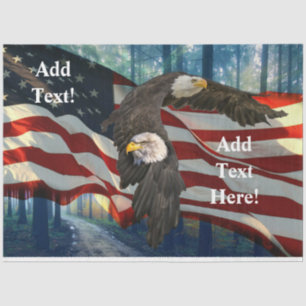 Papel De Seda Bandeira Americana Bald Eagle