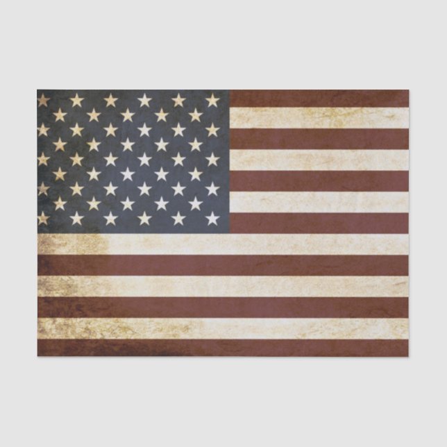 Papel De Seda Bandeira Americana Desgastada (Frente )