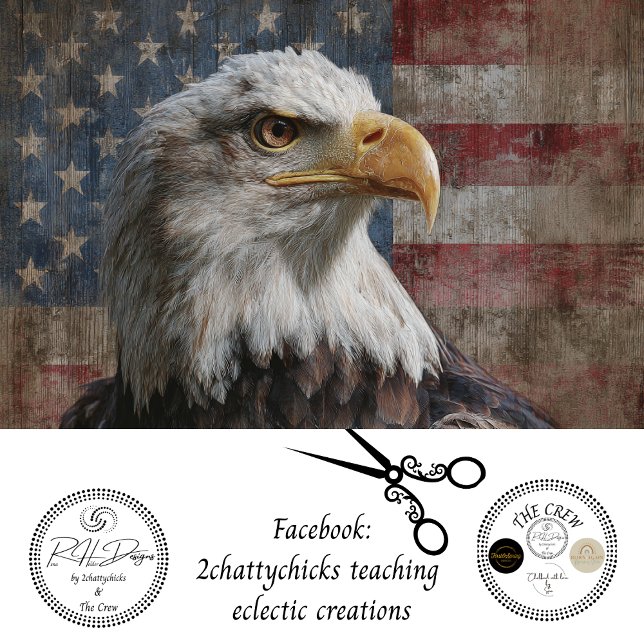 Papel De Seda Bandeira Americana Desnupage Bald Eagle Weathered (Criador carregado)