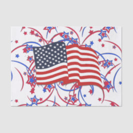 Papel De Seda Bandeira Americana e Fogos de Artifício