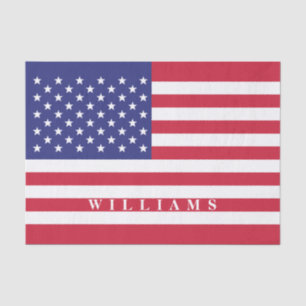 Papel De Seda Bandeira americana patriótica branca e azul