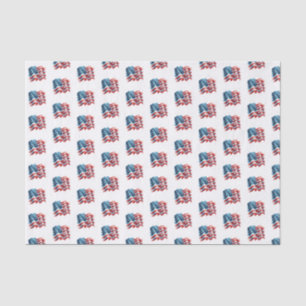 Papel De Seda Bandeira americana Red White e Blue Theme