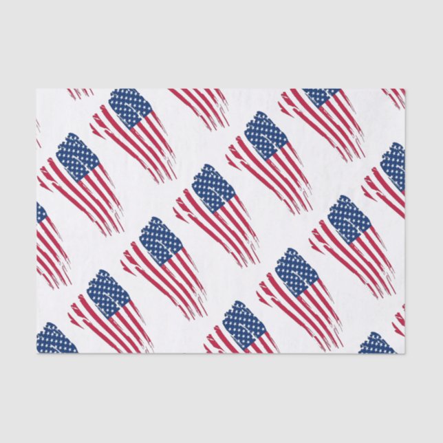 Papel De Seda Bandeira Americana Tatuada (Frente )
