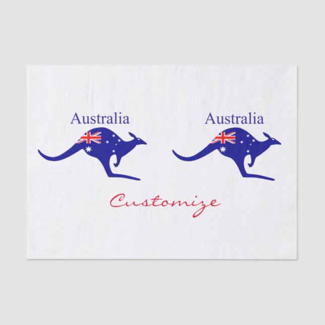 Papel De Seda Bandeira Austrália Kangaroo Thunder_Cove (Frente )