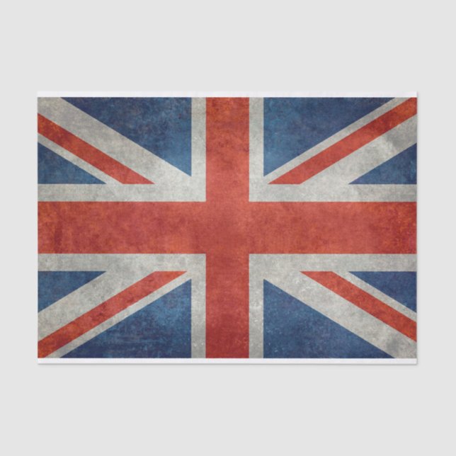 Papel De Seda Bandeira BRITÂNICA de Union Jack em texturas (Frente )
