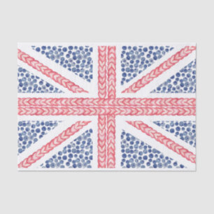 Papel De Seda Bandeira Britânica Watercolor Fruta Union Jack