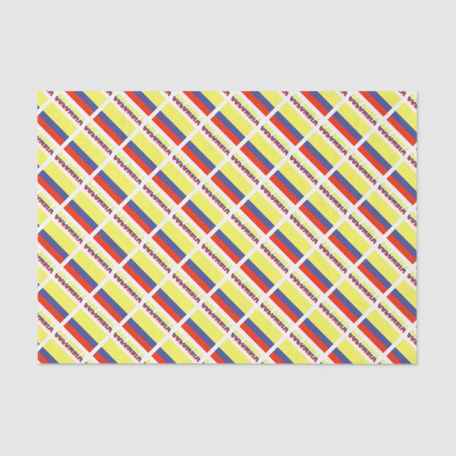 Papel De Seda Bandeira colombiana e COLÔMBIA (Frente )