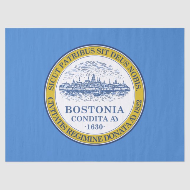 Papel De Seda Bandeira da Cidade de Boston (Massachusetts) (Frente )