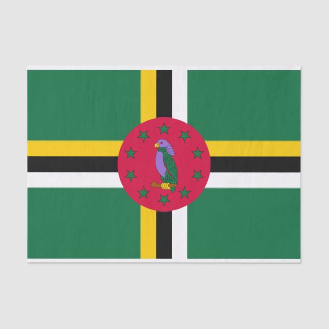 Papel De Seda Bandeira da Dominica (Frente )