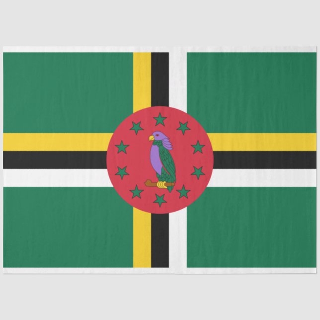 Papel De Seda Bandeira da Domínica (Frente )