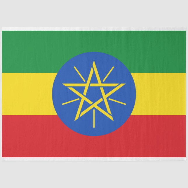 Papel De Seda Bandeira da Etiópia (Frente )