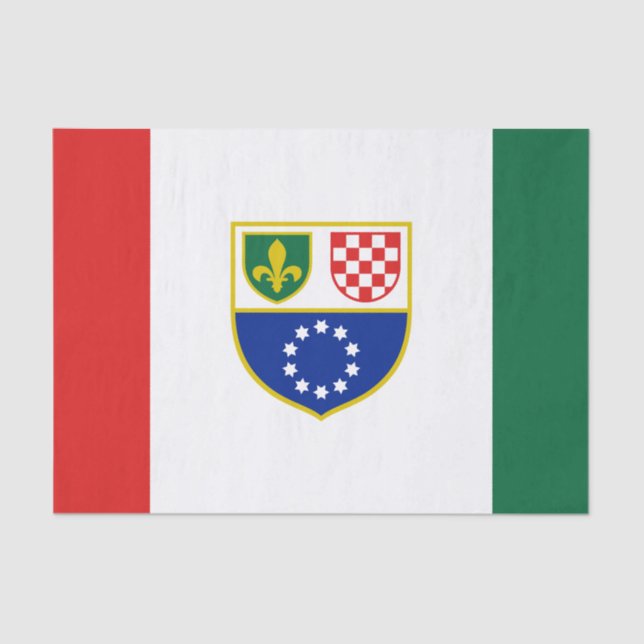 Papel De Seda Bandeira da Federação da Bósnia e Herzegovina (Frente )