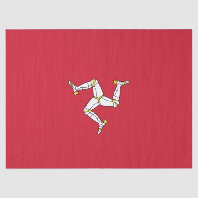 Papel De Seda Bandeira da Ilha de Man (Frente )