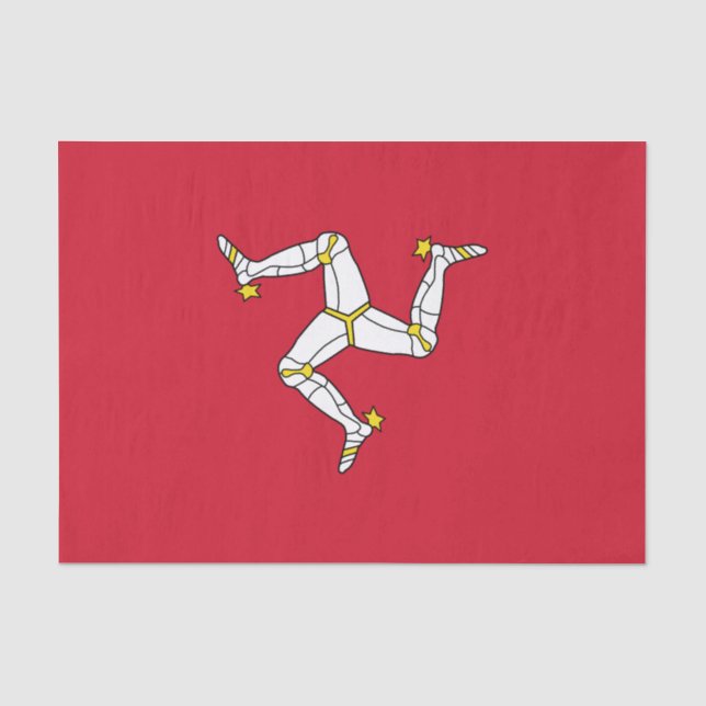 Papel De Seda Bandeira da Ilha de Man (Frente )