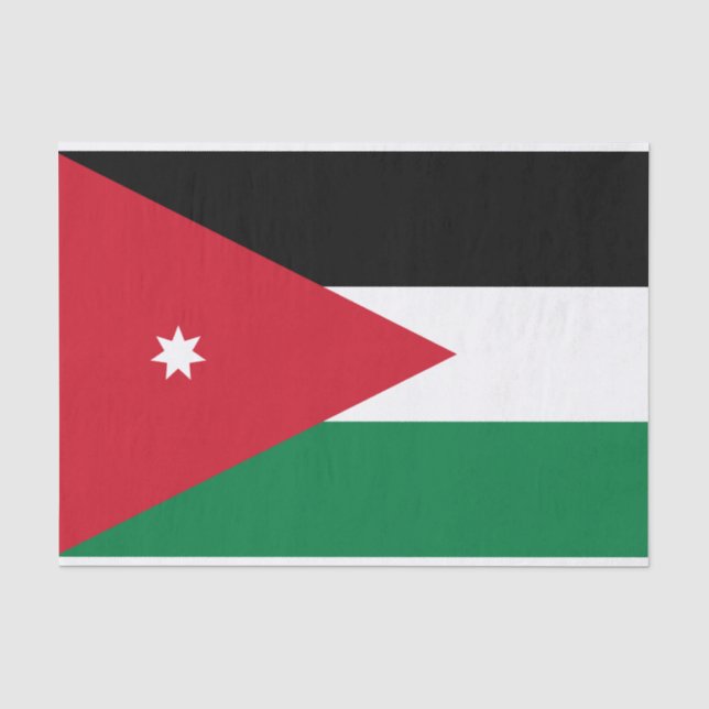 Papel De Seda Bandeira da Jordânia (Frente )
