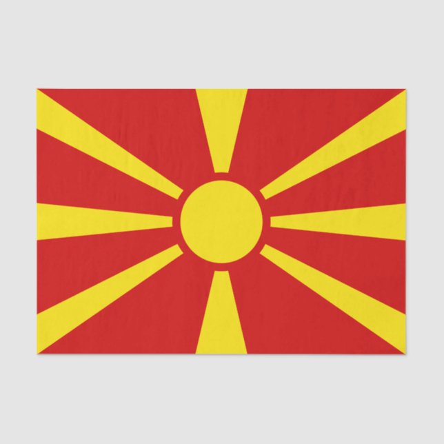 Papel De Seda Bandeira da Macedônia (Frente )