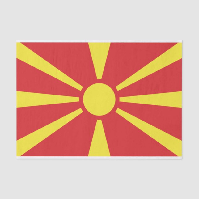Papel De Seda Bandeira da Macedônia do Norte (Frente )
