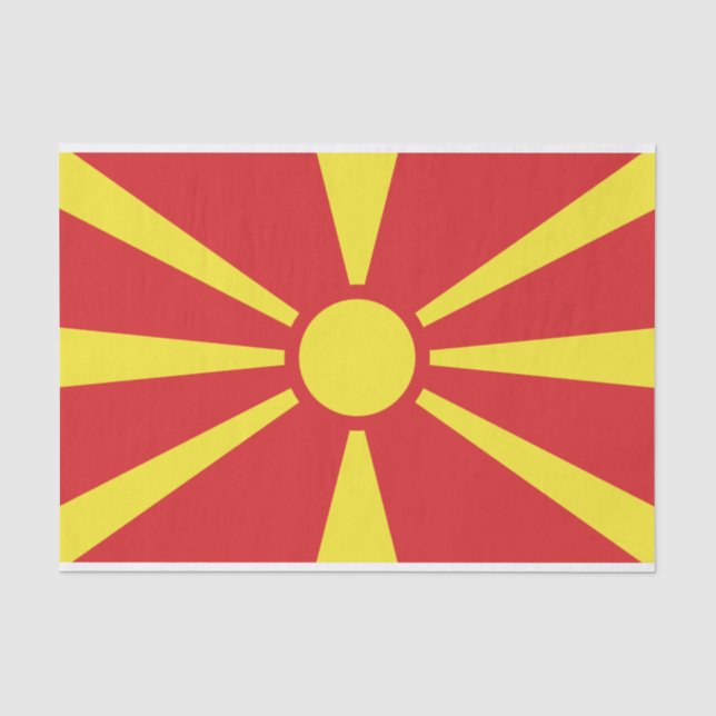 Papel De Seda Bandeira da Macedônia do Norte (Frente )