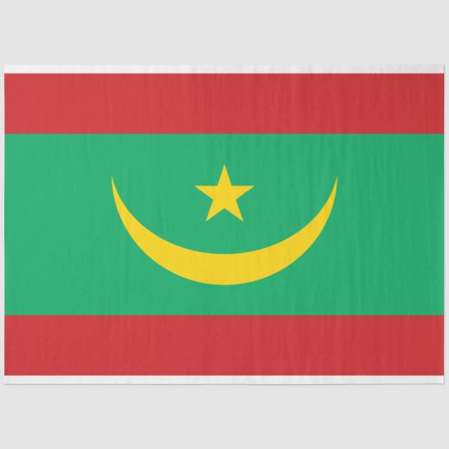 Papel De Seda Bandeira da Mauritânia (Frente )