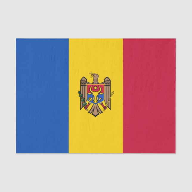 Papel De Seda Bandeira da Moldávia (Frente )