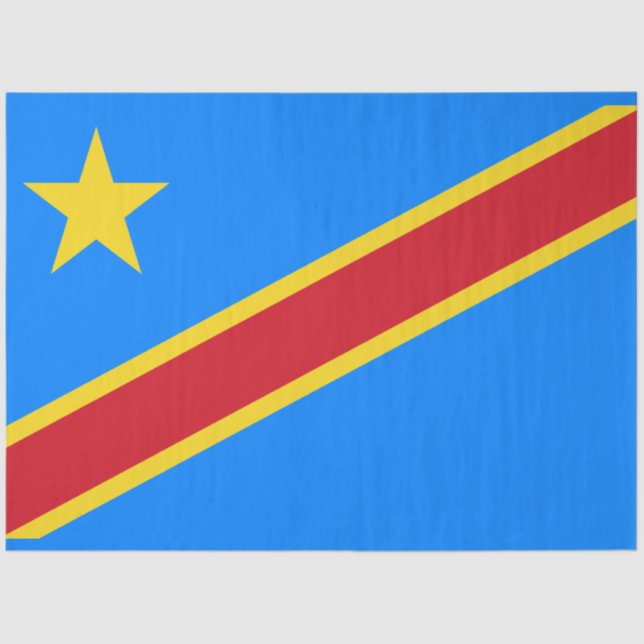 Papel De Seda Bandeira da RDC (República Democrática do Congo) (Frente )