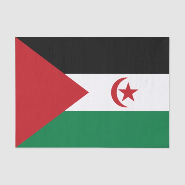 Papel De Seda Bandeira da República Árabe Democrática Saaraui (Frente )