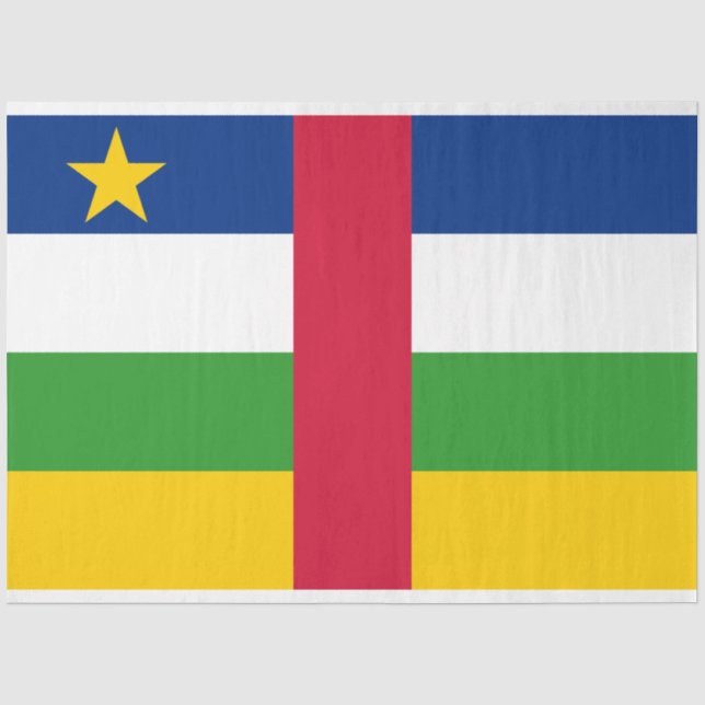 Papel De Seda Bandeira da República Centro-Africana (RCA) (Frente )