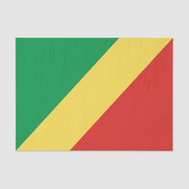 Papel De Seda Bandeira da República do Congo (Frente )