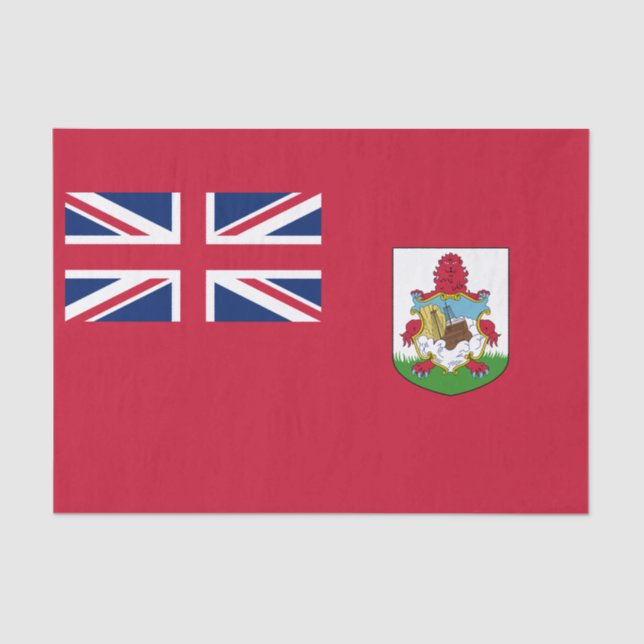 Papel De Seda Bandeira das Bermudas Patriótica (Frente )