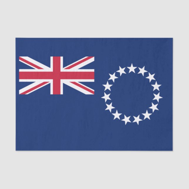 Papel De Seda Bandeira das Ilhas Cook (Frente )