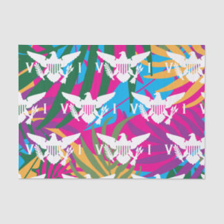 Papel De Seda Bandeira das Ilhas Virgens dos EUA, Abstrato tropi