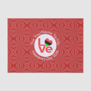 Papel De Seda Bandeira de AMOR de Letras Vermelhas Afro-American