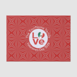 Papel De Seda Bandeira de Amor Vermelha Mexicana Personalizada 