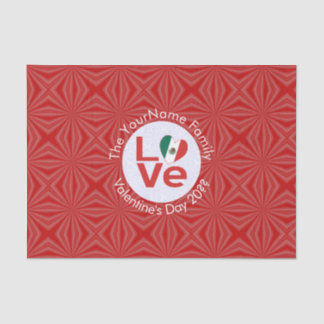 Papel De Seda Bandeira de Amor Vermelha Mexicana Personalizada 