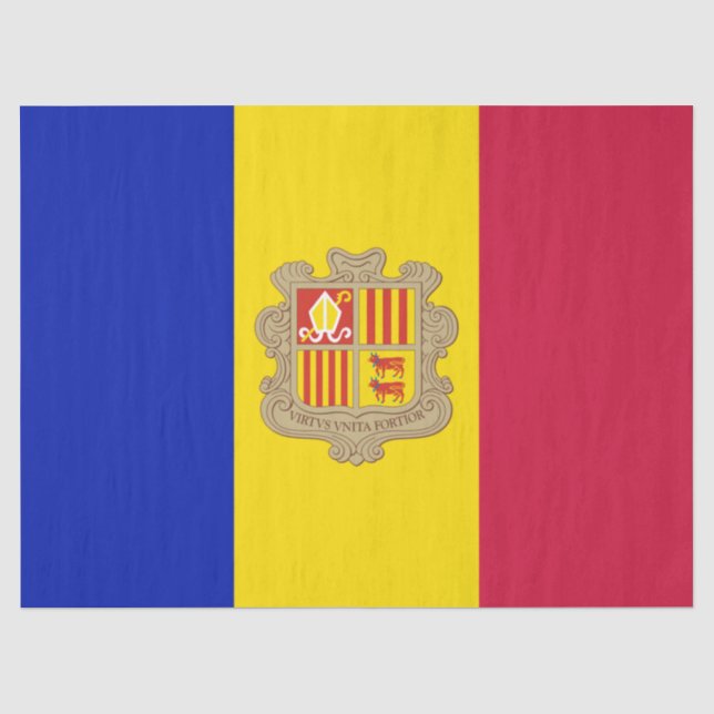 Papel De Seda Bandeira de Andorra (Frente )