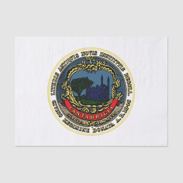 Papel De Seda Bandeira de Cambridge (Massachusetts) (Frente )