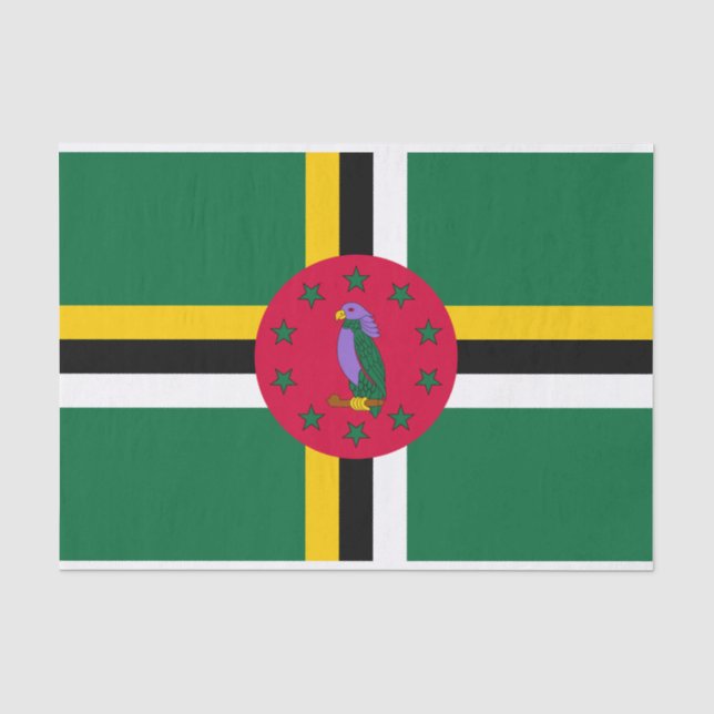 Papel De Seda Bandeira de Dominica (Frente )